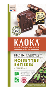 Kaoka Chocolat noir 66% noisettes bio 180g - 1663